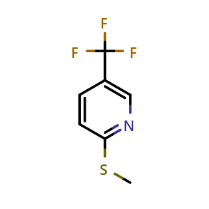 Chemical structure of 2-(Methylthio)-5-(trifluoromethyl)pyridine , CAS 650592-47-5, AChemBlock U105458