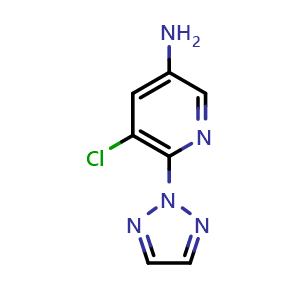 Chemical structure of 5-Chloro-6-(2h-1,2,3-triazol-2-yl)pyridin-3-amine , CAS 1832583-43-3, AChemBlock U105460