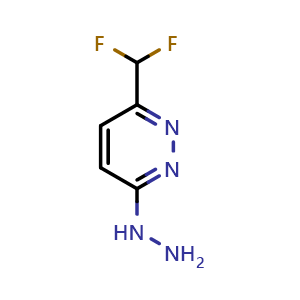 Chemical structure of (6-Difluoromethyl-pyridazin-3-yl)-hydrazine , CAS 1706458-40-3, AChemBlock U105467