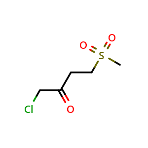 Chemical structure of 1-Chloro-4-methanesulfonyl-butan-2-one , CAS 2228671-34-7, AChemBlock U105473