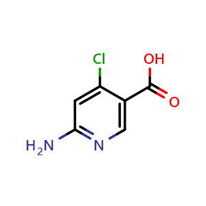 Chemical structure of 6-Amino-4-chloronicotinic acid , CAS 1060808-94-7, AChemBlock U105485