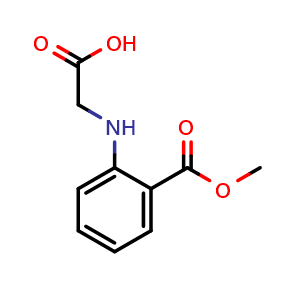 Chemical structure of 2-{[2-(Methoxycarbonyl)phenyl]amino}acetic acid , CAS 64241-57-2, AChemBlock U105491