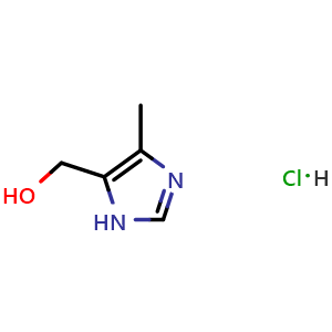 Chemical structure of 4-Methyl-5-imidazolemethanol hydrochloride , CAS 38585-62-5, AChemBlock U105494