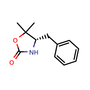 Chemical structure of (S)-4-benzyl-5,5-dimethyloxazolidin-2-one , CAS 168297-85-6, AChemBlock U105508