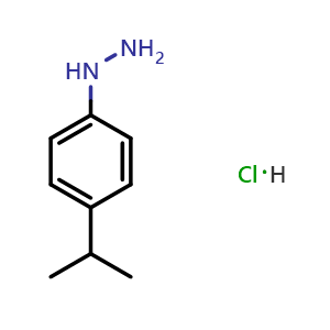 Chemical structure of 4-Isopropylphenylhydrazine hydrochloride , CAS 118427-29-5, AChemBlock U105509