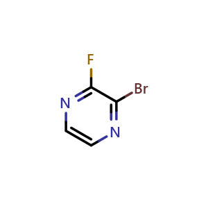Chemical structure of 2-Bromo-3-fluoro-pyrazine , CAS 206278-27-5, AChemBlock U105522