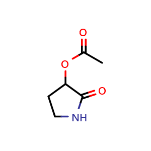 Chemical structure of 3-(Acetyloxy)-2-pyrrolidinone , CAS 42491-95-2, AChemBlock U105533