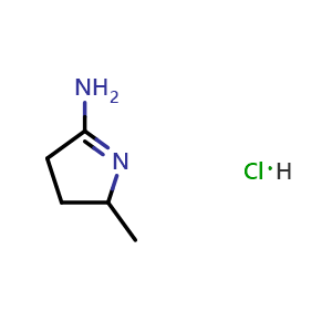Chemical structure of 3,4-Dihydro-2-methyl-2H-pyrrol-5-amine hydrochloride , CAS 179684-05-0, AChemBlock U105536