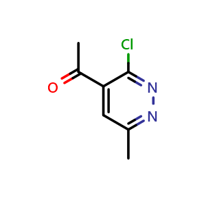 Chemical structure of 1-(3-Chloro-6-methyl-4-pyridazinyl)-ethanone , CAS 152343-18-5, AChemBlock U105546
