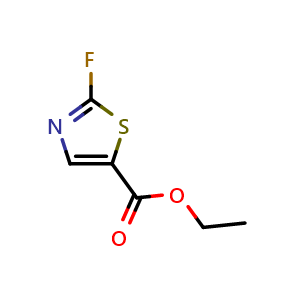 Chemical structure of 2-Fluoro-5-thiazolecarboxylic acid ethyl ester , CAS 1207609-28-6, AChemBlock U105551