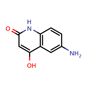 Chemical structure of 6-Amino-4-hydroxy-2(1H)-quinolinone , CAS 5045-89-6, AChemBlock U105559