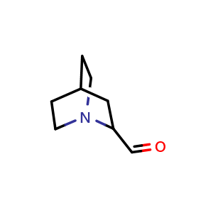 Chemical structure of 1-Azabicyclo[2.2.2]octane-2-carboxaldehyde , CAS 5778-97-2, AChemBlock U105581