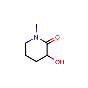 Chemical structure of 3-Hydroxy-1-methyl-2-piperidinone , CAS 33341-99-0, AChemBlock U105583