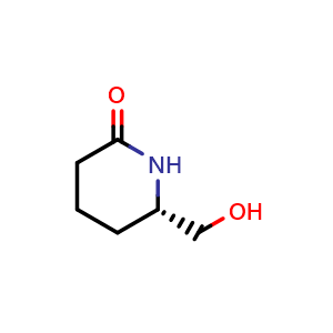 Chemical structure of (6S)-6-(hydroxymethyl)-2-piperidinone , CAS 128726-47-6, AChemBlock U105586