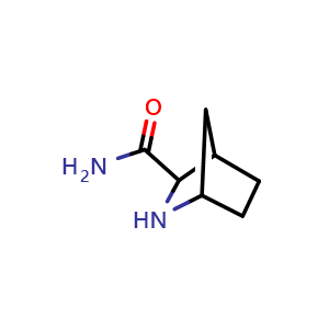 Chemical structure of 2-Azabicyclo[2.2.1]heptane-3-carboxamide , CAS 135793-21-4, AChemBlock U105587