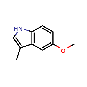 Chemical structure of 5-Methoxy-3-methyl-1H-indole , CAS 21987-25-7, AChemBlock U105616