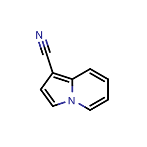 Chemical structure of 1-Indolizinecarbonitrile , CAS 3352-05-4, AChemBlock U105634