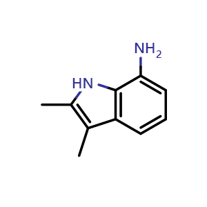 Chemical structure of 2,3-Dimethyl-1H-indol-7-amine , CAS 101832-73-9, AChemBlock U105639