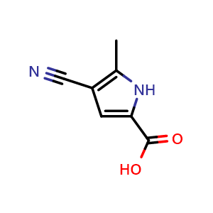 Chemical structure of 4-Cyano-5-methyl-1H-pyrrole-2-carboxylic acid , CAS 848498-75-9, AChemBlock U105643