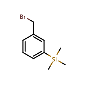 Chemical structure of (3-(Bromomethyl)phenyl)trimethylsilane , CAS 17903-44-5, AChemBlock U105664