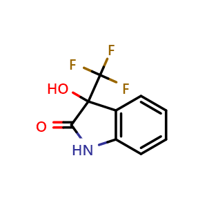 Chemical structure of 3-Hydroxy-3-(trifluoromethyl)indolin-2-one , CAS 98294-08-7, AChemBlock U105665