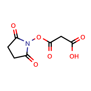 Chemical structure of Propanedioic acid 1-(2,5-dioxo-1-pyrrolidinyl) ester , CAS 628318-69-4, AChemBlock U105675