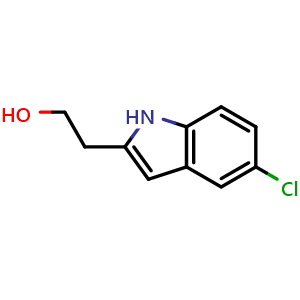 Chemical structure of 5-Chloro-1H-indole-2-ethanol , CAS 540522-61-0, AChemBlock U105684