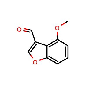 Chemical structure of 4-Methoxy-3-benzofurancarboxaldehyde , CAS 863251-26-7, AChemBlock U105690