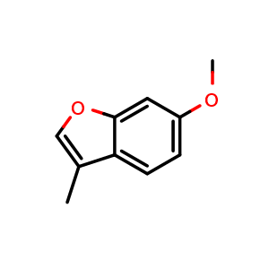 Chemical structure of 6-Methoxy-3-methyl-benzofuran , CAS 29040-52-6, AChemBlock U105697