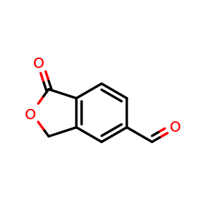 Chemical structure of 1,3-Dihydro-1-oxo-5-isobenzofurancarboxaldehyde , CAS 333333-34-9, AChemBlock U105700