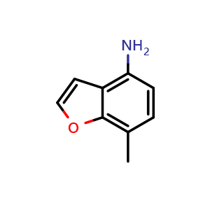 Chemical structure of 7-Methyl-4-benzofuranamine , CAS 185684-92-8, AChemBlock U105704