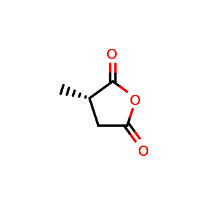 Chemical structure of (3S)-dihydro-3-methyl-2,5-furandione , CAS 6973-20-2, AChemBlock U105709