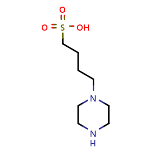 Chemical structure of 1-Piperazinebutanesulfonic acid , CAS 684283-98-5, AChemBlock U105716