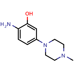 Chemical structure of 2-Amino-5-(4-methyl-1-piperazinyl)-phenol , CAS 126824-10-0, AChemBlock U105718