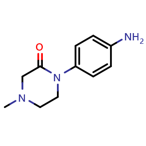 Chemical structure of 1-(4-Aminophenyl)-4-methyl-2-piperazinone , CAS 873537-56-5, AChemBlock U105719
