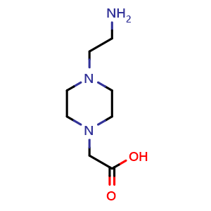 Chemical structure of 4-(2-Aminoethyl)-1-piperazineacetic acid , CAS 87980-97-0, AChemBlock U105723