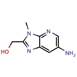 Chemical structure of 6-Amino-3-methyl-3H-imidazo[4,5-b]pyridine-2-methanol , CAS 1186657-97-5, AChemBlock U105732