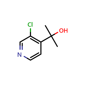 Chemical structure of 2-(3-Chloropyridin-4-yl)propan-2-ol , CAS 77332-83-3, AChemBlock U105734