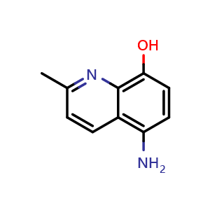 Chemical structure of 5-Amino-2-methyl-8-quinolinol , CAS 91613-48-8, AChemBlock U105735