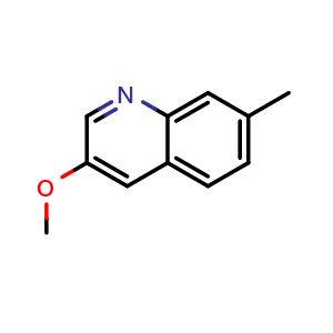 Chemical structure of 3-Methoxy-7-methyl-quinoline , CAS 592479-08-8, AChemBlock U105738