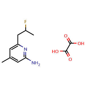Chemical structure of 6-(2-Fluoropropyl)-4-methyl-2-pyridinamine oxalate , CAS 1146620-35-0, AChemBlock U105743