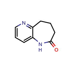 Chemical structure of 5,7,8,9-Tetrahydro-6H-pyrido[3,2-b]azepin-6-one , CAS 61479-36-5, AChemBlock U105746