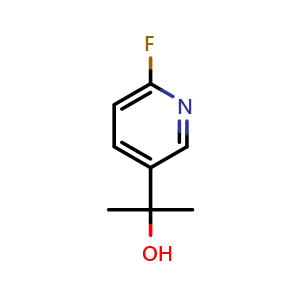 Chemical structure of 6-Fluoro-a,a-dimethyl-3-pyridinemethanol , CAS 848841-57-6, AChemBlock U105760