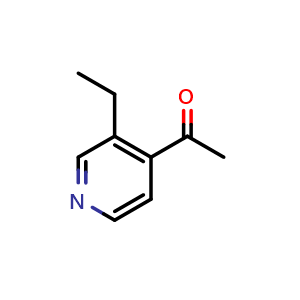 Chemical structure of 1-(3-Ethyl-4-pyridinyl)-ethanone , CAS 37978-19-1, AChemBlock U105763