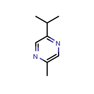 Chemical structure of 2-Isopropyl-5-methylpyrazine , CAS 13925-05-8, AChemBlock U105778