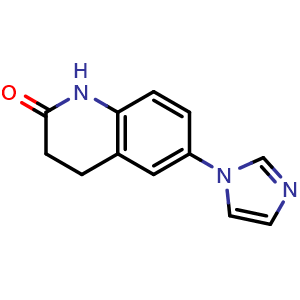 Chemical structure of 3,4-Dihydro-6-(1H-imidazol-1-yl)-2(1H)-quinolinone , CAS 119924-94-6, AChemBlock U105785