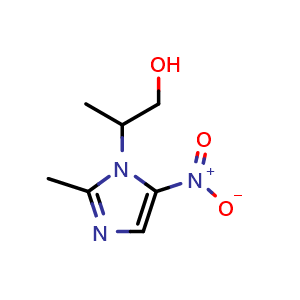 Chemical structure of 1-((2-Hydroxy-1-methyl)ethyl)-2-methyl-5-nitroimidazole , CAS 56750-04-0, AChemBlock U105792