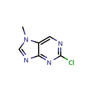 Chemical structure of 2-Chloro-7-methyl-7H-purine , CAS 55286-05-0, AChemBlock U105796