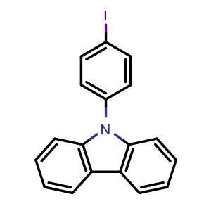 Chemical structure of 9-(4-Iodophenyl)-9H-carbazole , CAS 57103-15-8, AChemBlock U105809