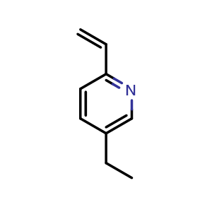 Chemical structure of 2-Ethenyl-5-ethyl-pyridine , CAS 5408-74-2, AChemBlock U105817